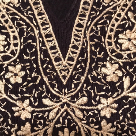 Coldwater Creek top, black with embroidery, S - Picture 7 of 8